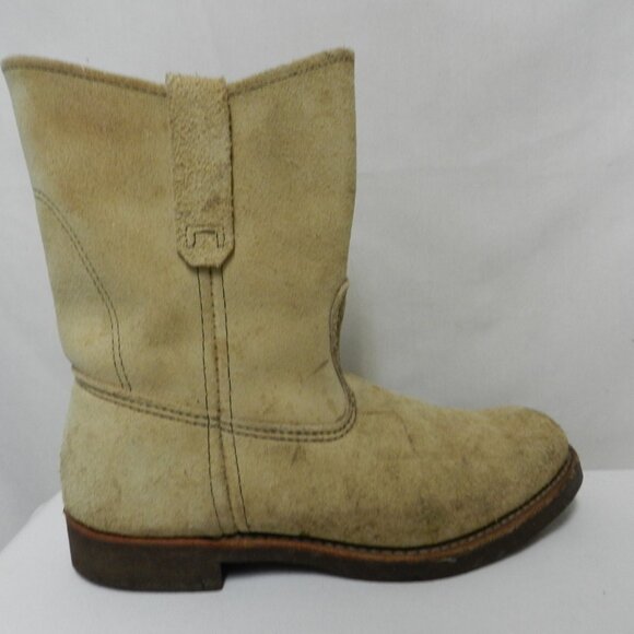 Red Wing 1188 Pecos Suede Steel Top pull-on boots Work Vintage USA Size Sz 7.5 - Picture 2 of 14